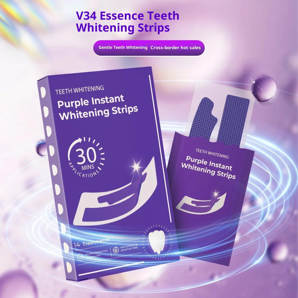 퍼플 치아 미백 스트립 노센서티브 V34 치아 미백 스 - Teeth Whitening Instant 리뷰 및 가격