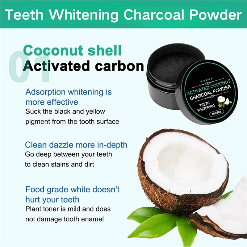 【소비자들이 가장 좋아하는 제품】치아 미백 파우더 활성 - Teeth Whitening Activated Organic Charcoal 리뷰 및 가격