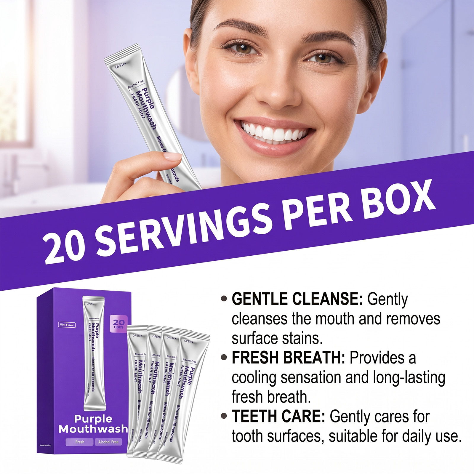 20팩 인스턴트 화이트닝 구강청결제 치아 색상 교정 구 - Teeth Whitening Instant 리뷰 및 가격