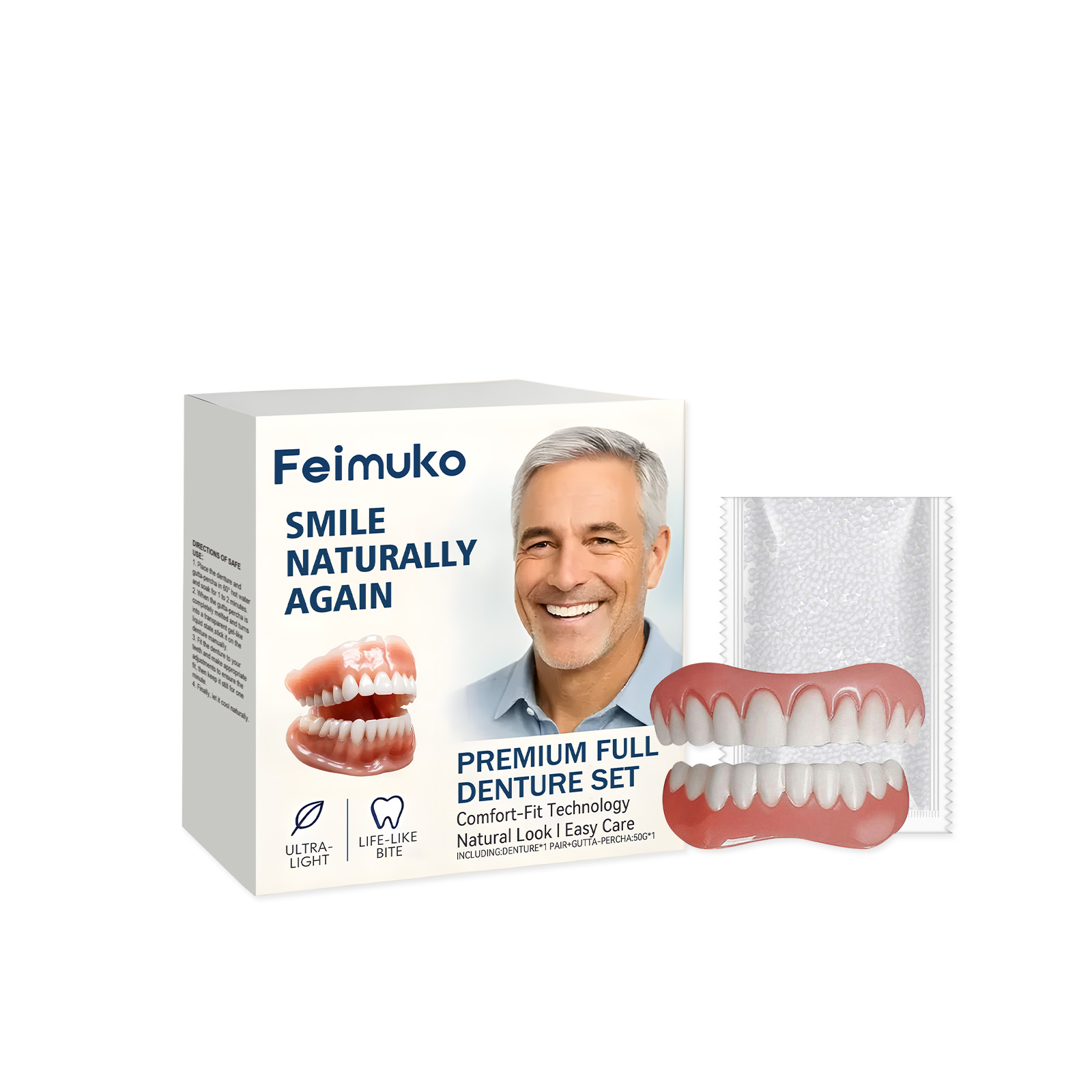 전치과용 틀니 세트, 자연스러운 상하악 교정기, 실리콘 - Teeth Whitening Instant 리뷰 및 가격