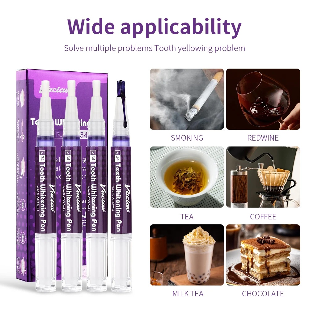 바츨라프 V34 퍼플 치아 미백 젤 펜, 얼룩 제거 및 - Teeth Whitening Pens 리뷰 및 가격